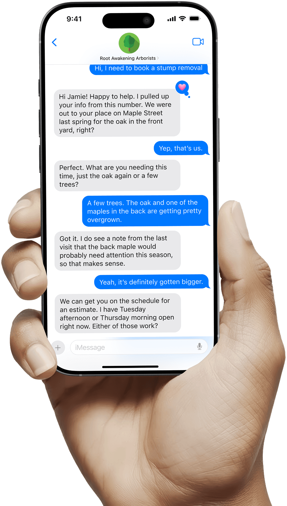 Switch AI receptionist mockup on a phone